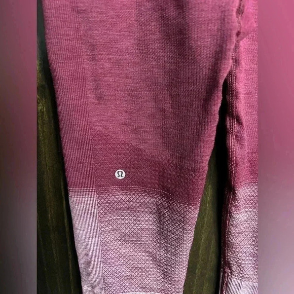 Lululemon Crop Compression Leggings. Size:4. Color: Gradient Burgundy - Picture 7 of 14